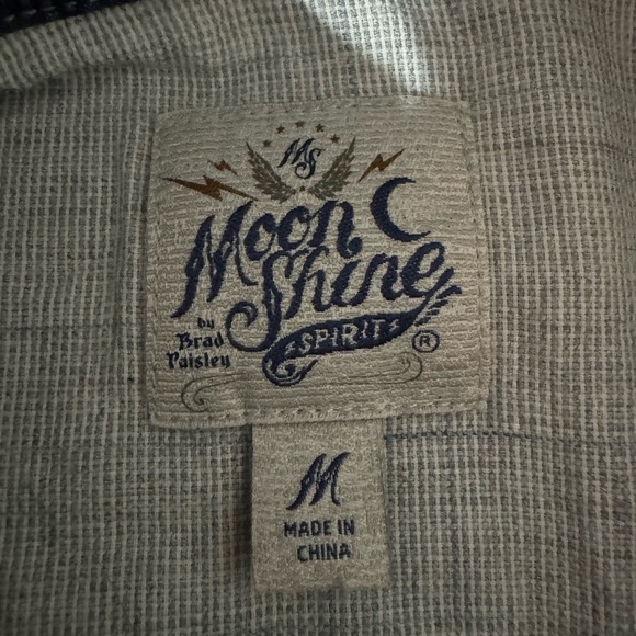 Moonshine Spirit Shirt Men’s Medium Gray Pearl Snap Button Up Casual Western - Picture 8 of 11
